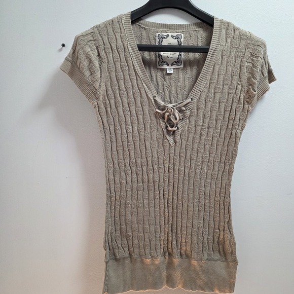 Vintage Guess Jeans Los Angeles Bodycon Knit Top XL Grey Shirt Y2K - Picture 4 of 11